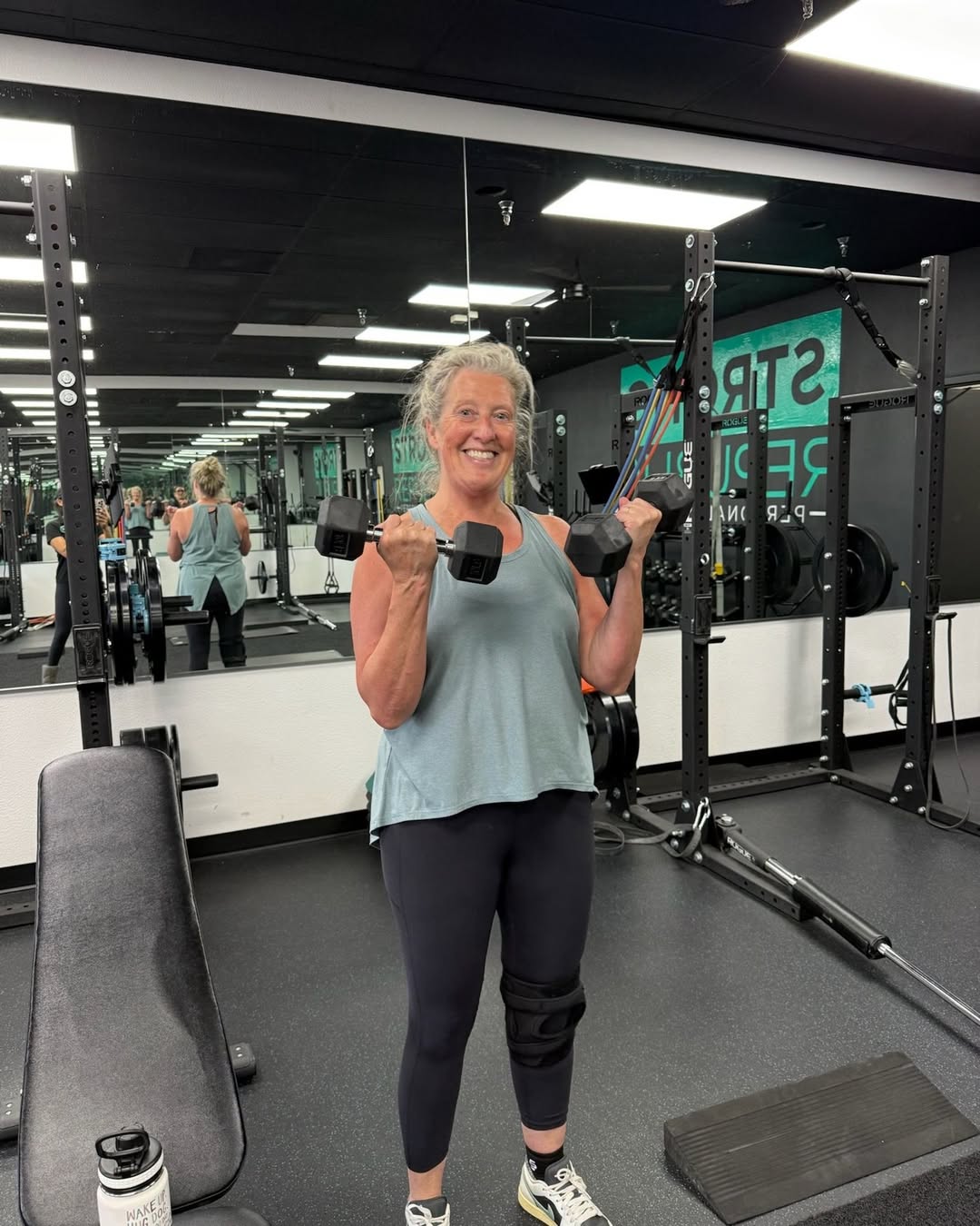 Kim strength training at Strong Republic La Quinta
